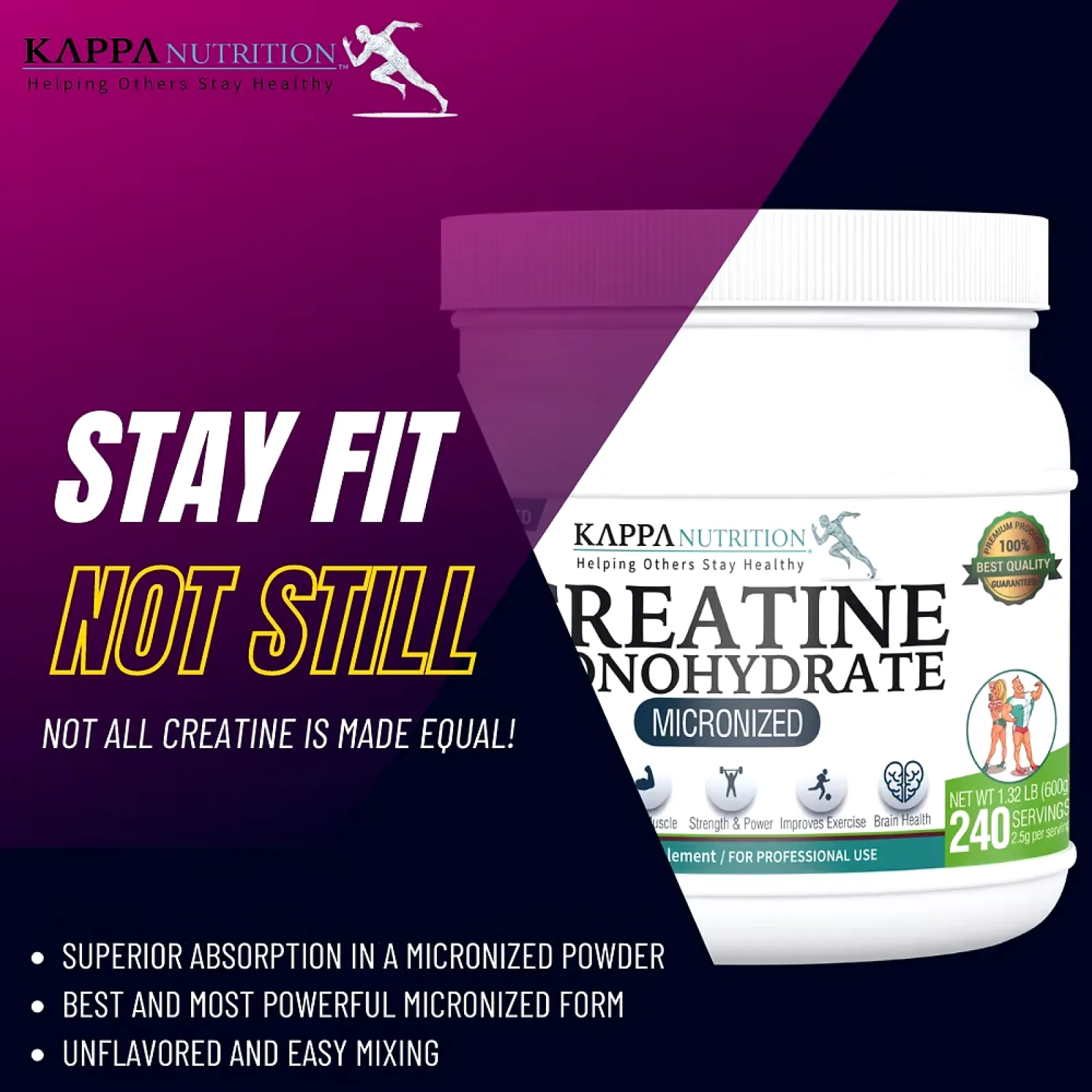 Creatine Monohydrate Micronized 100% Activated