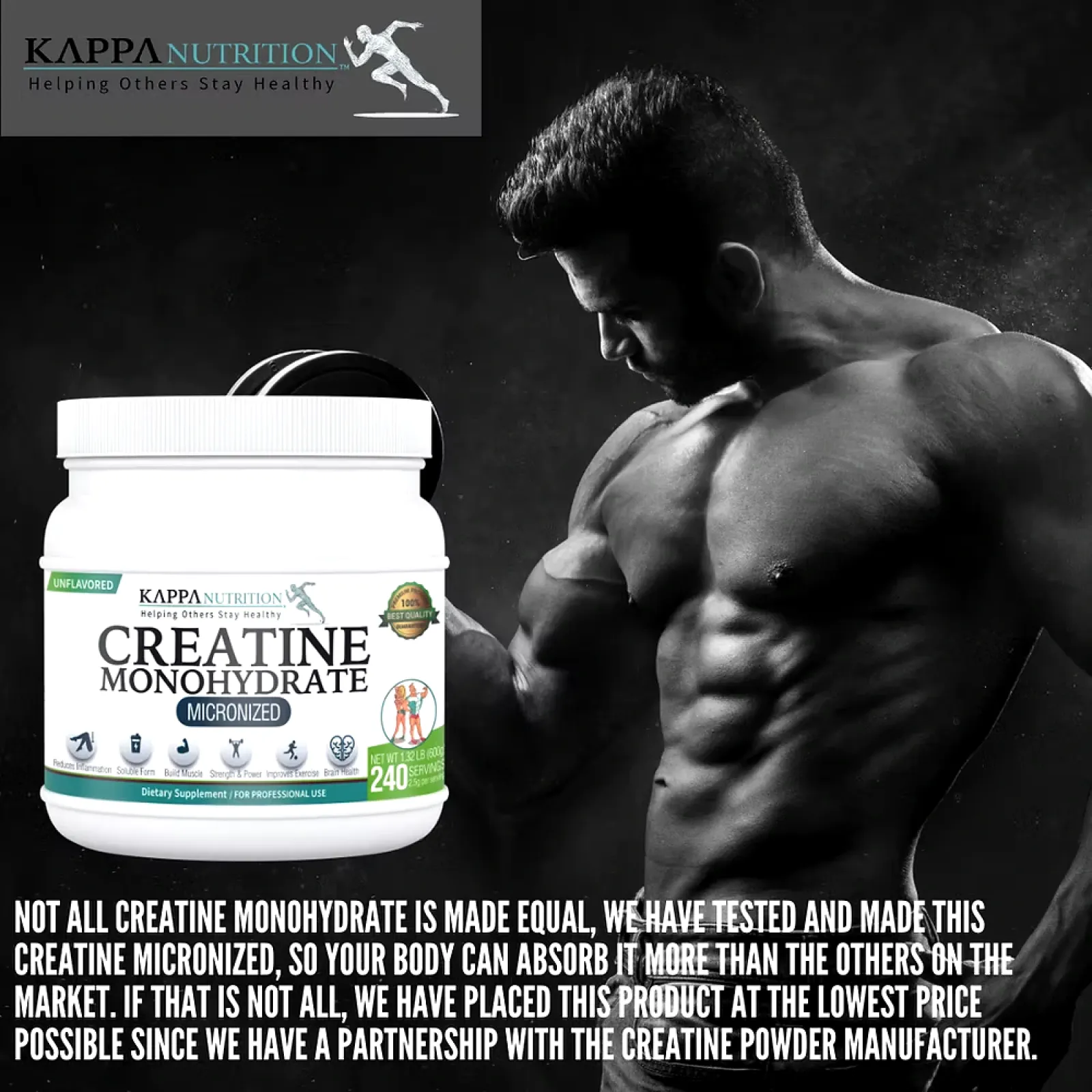 Creatine Monohydrate Micronized 100% Activated
